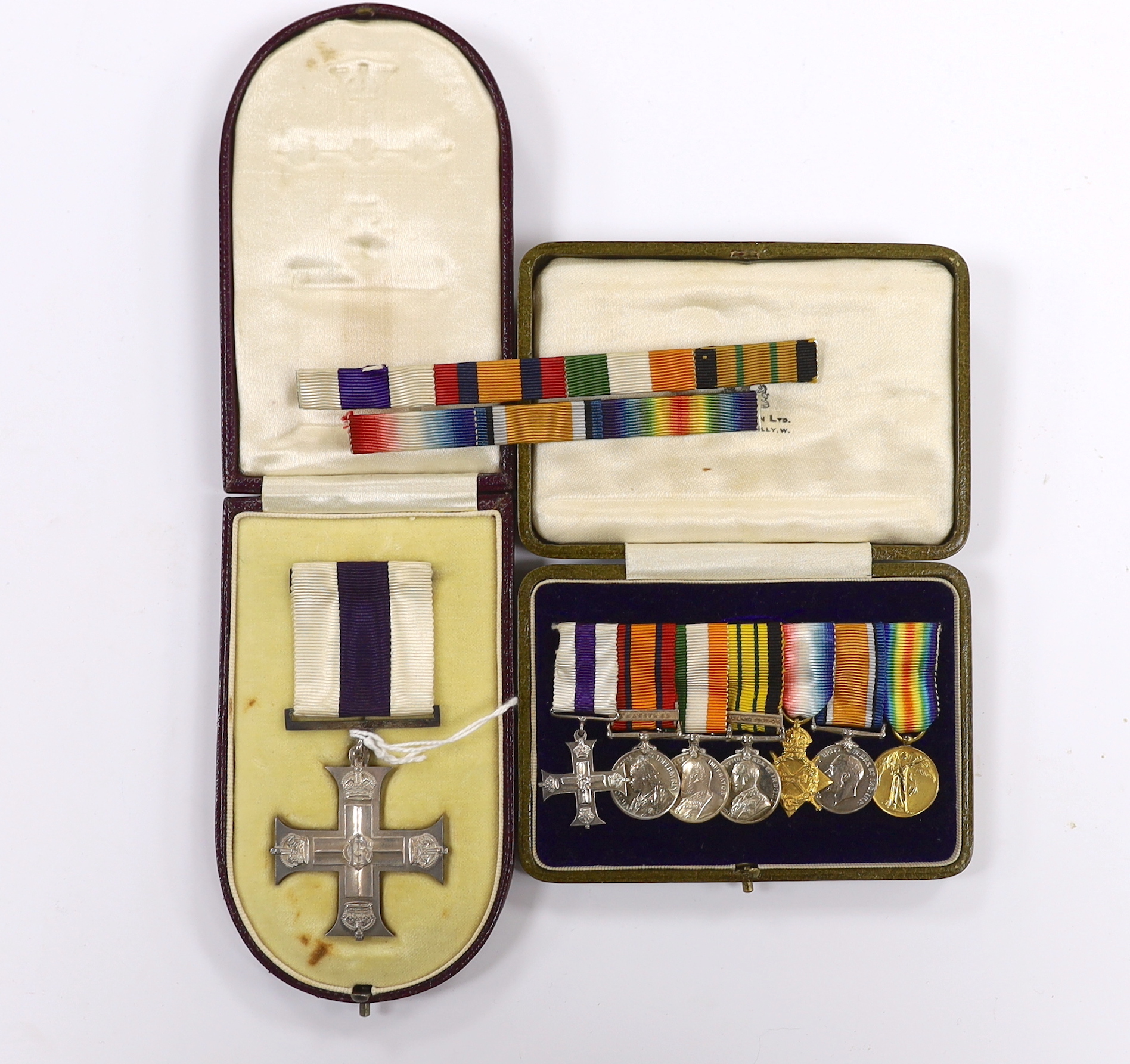 A George V Military Cross and miniatures, issued to vendor's ancestor, Capt. George Wilson, served in India in WWI